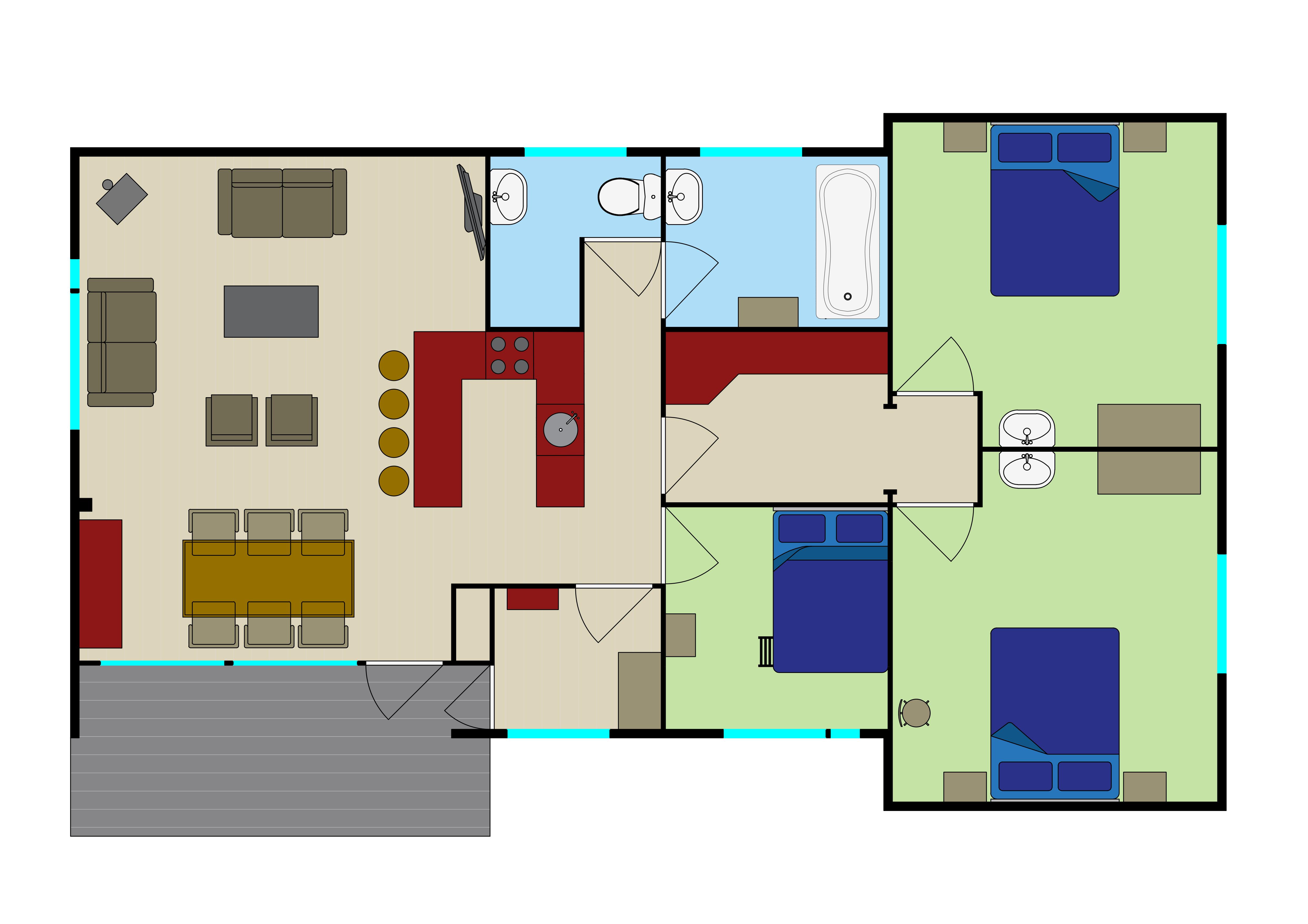 Bronzen Emmer Plattegrond Bungalow 4